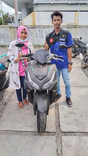 Terimakasih ibu Atas Pembelian Motor YAMAHA AEROX dan atas kepercayaan nya kepada saya, semoga sema